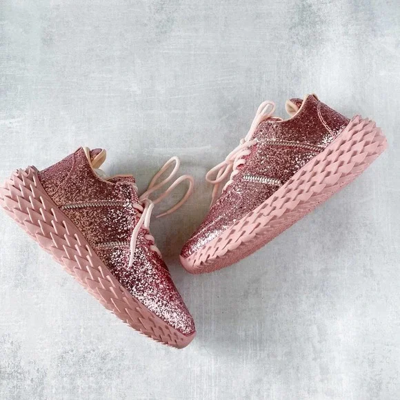 Guiseppe Zanotti Glitter Sneaker Babydoll Pink - Picture 4 of 8